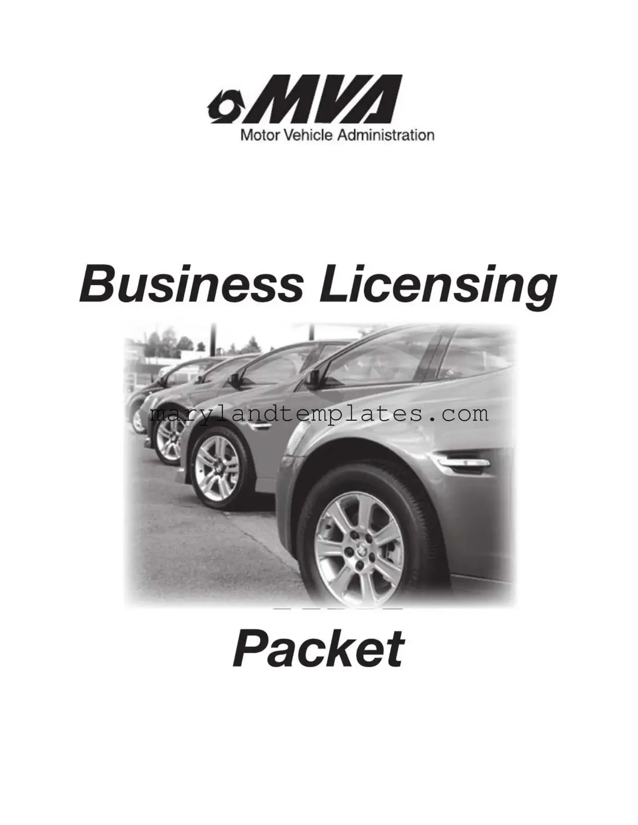 Printable Maryland Application Vehicle Template