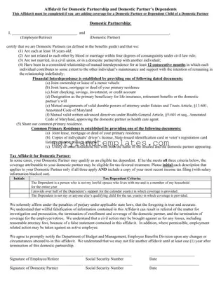 Printable Maryland Domestic Partnership Template