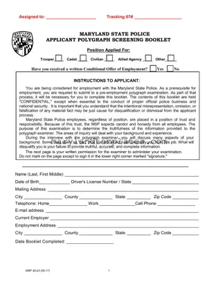 Printable Maryland Polygraph Police Template